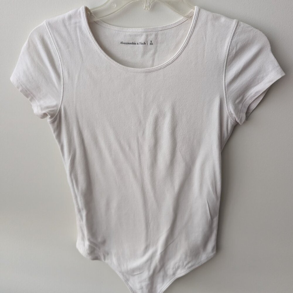 Abercrombie & Fitch White Short Sleeve Bodysuit Size Small